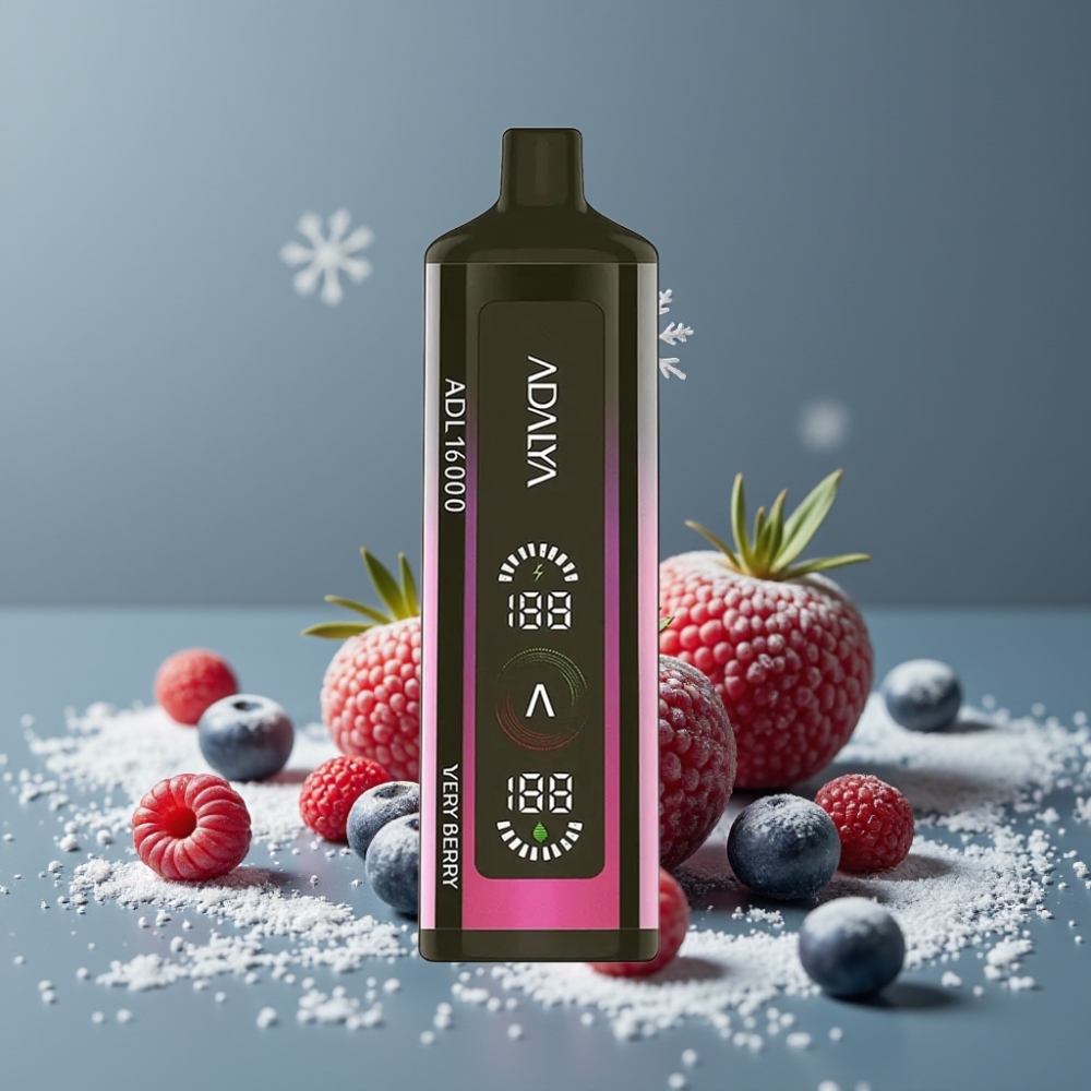 Adalya ADL 16000 PRO Puffs Disposable Vape توت لامع شاشة رقمية