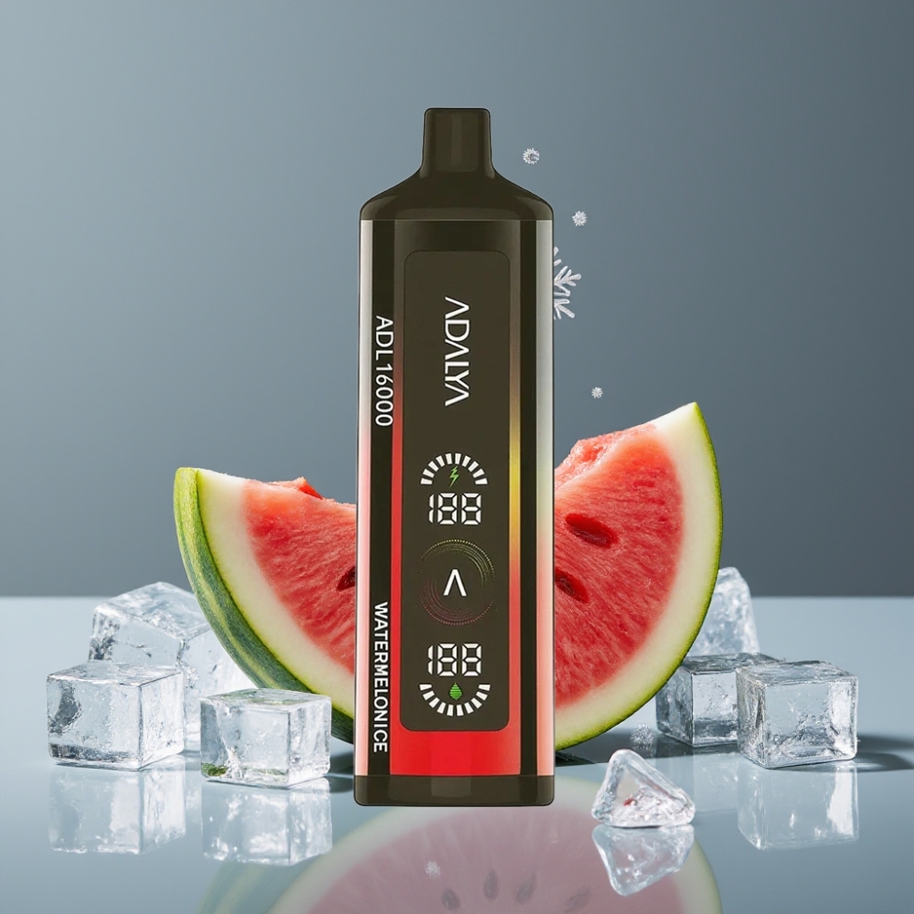 Adalya ADL 16000 PRO Puffs Disposable Vape بطيخ مثلج شاشة رقمية لفائف شبكية ذكية