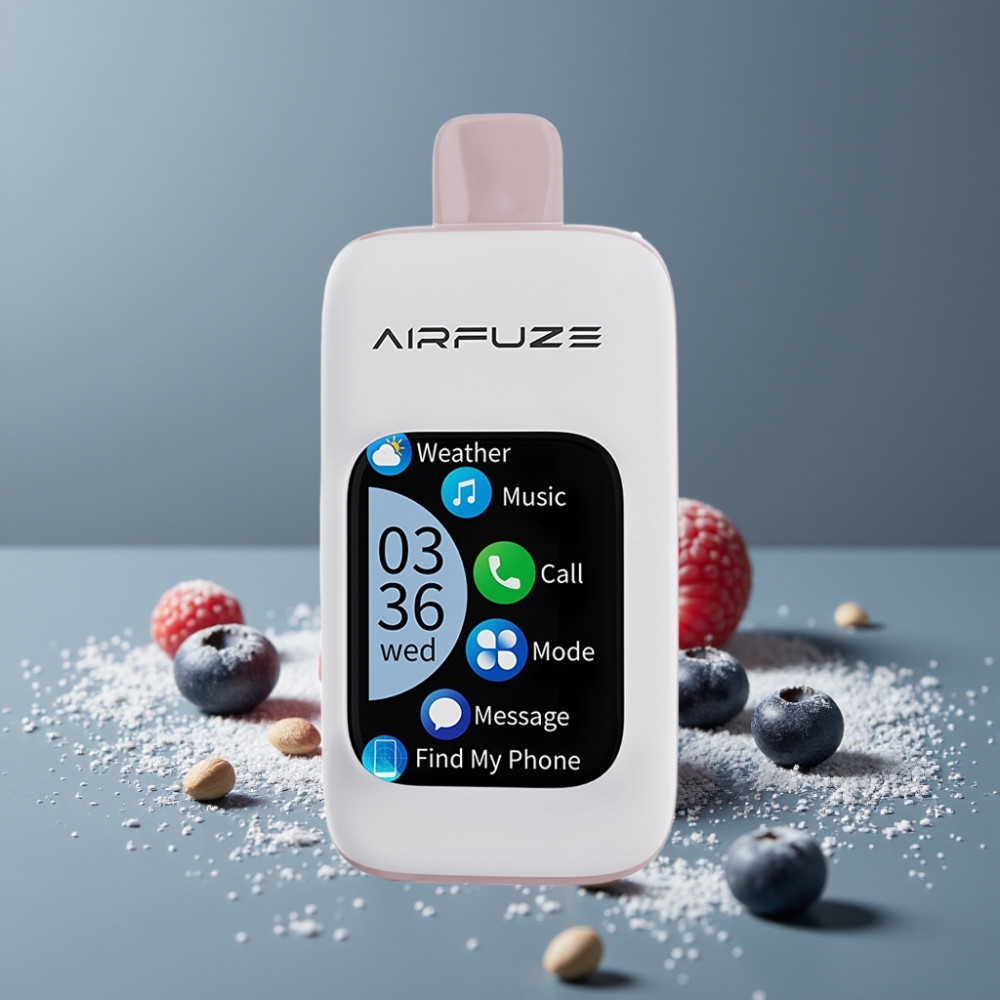 AirFuze Smart 30000 Puffs Disposable Pod شاشة تعمل باللمس 2.01 بوصة نكهة توت متفجر