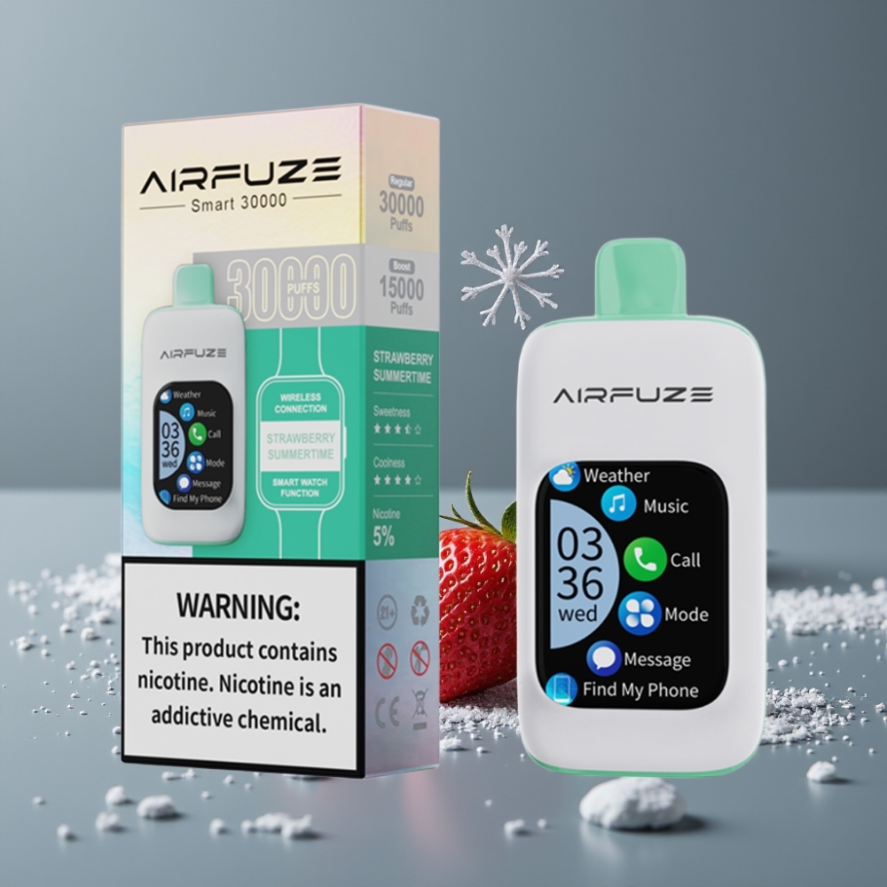 AirFuze Smart 30000 Puffs Disposable Pod Strawberry Summertime Touch Screen Type-C