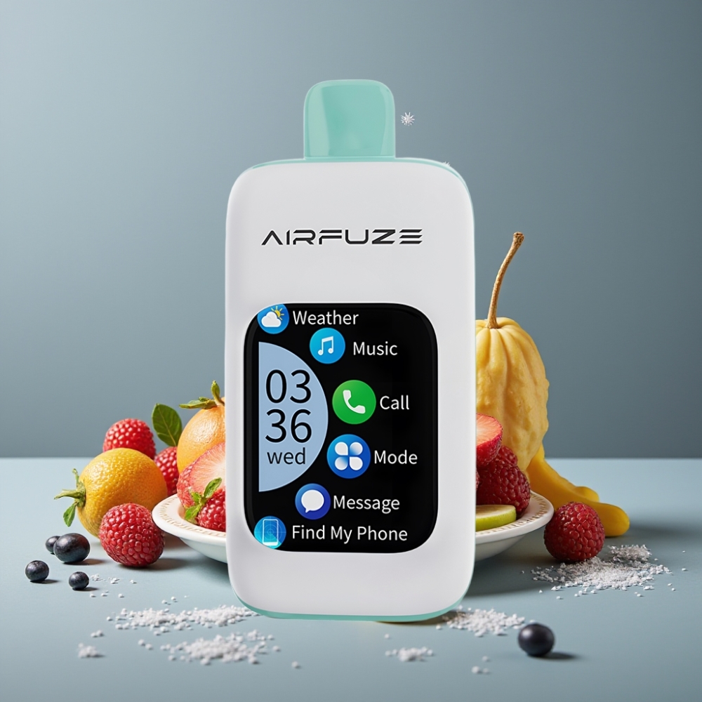 AirFuze Smart 30000 Puffs Disposable Vape شلال فواكه قوس قزح مع شاشة تعمل باللمس