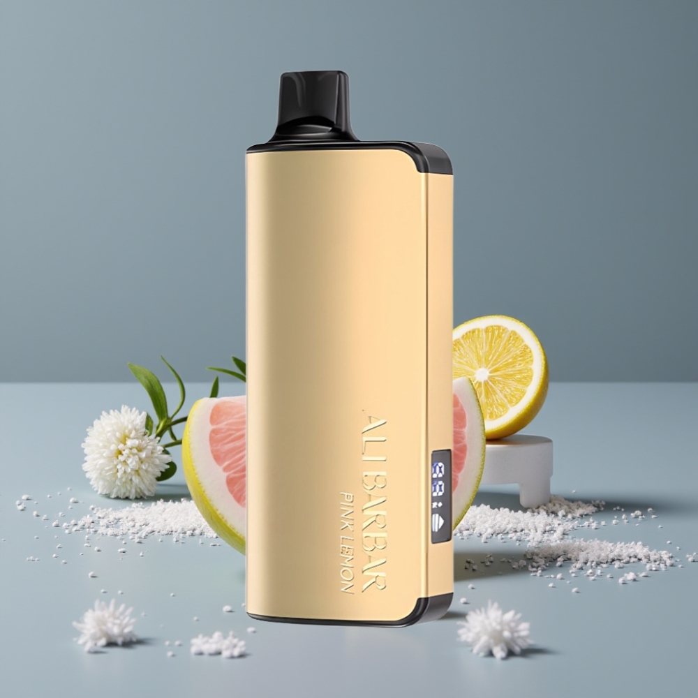 Alibarbar Ingot 9000 Puffs 22ml LED عصير الليمون الوردي