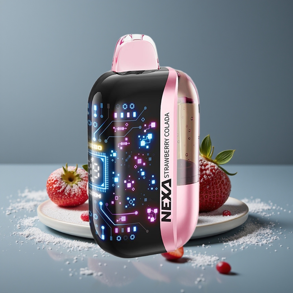 NEXA Ultra 50000 Puffs 20ml فراولة كولادا شاشة منحنية ثلاثية الأبعاد