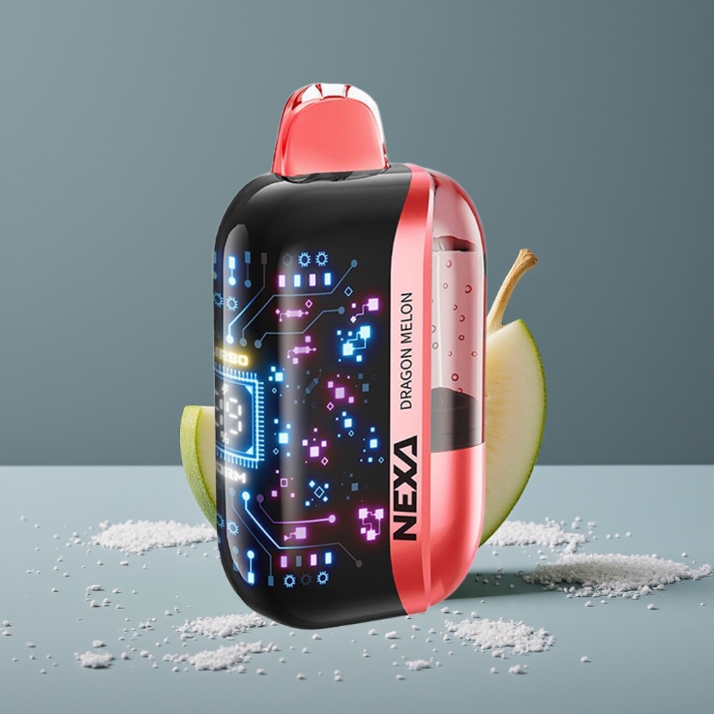 NEXA Ultra 50000 Puffs Disposable Vape بطارية 800mah شاشة عرض ثلاثية الأبعاد بطعم دراغون ميلون