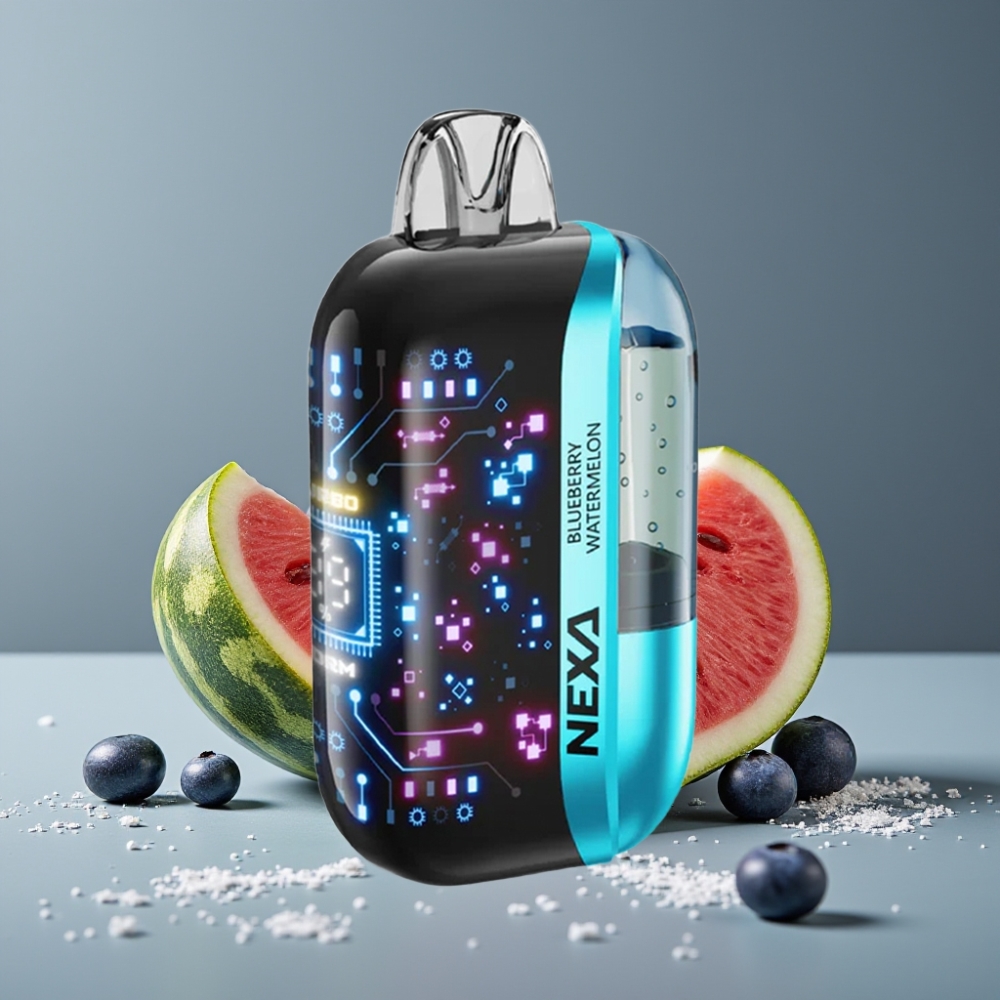 NEXA Ultra 50000 Puffs Disposable Vape توت أزرق بطيخ شاشة منحنية ثلاثية الأبعاد شحن Type-C