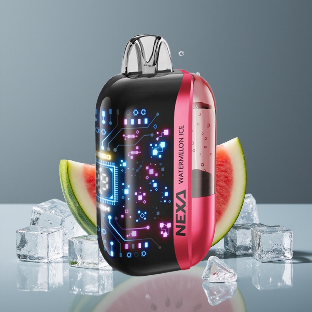 NEXA Ultra 50000 Puffs Disposable Vape بطيخ مثلج شاشة منحنية ثلاثية الأبعاد شحن Type-C