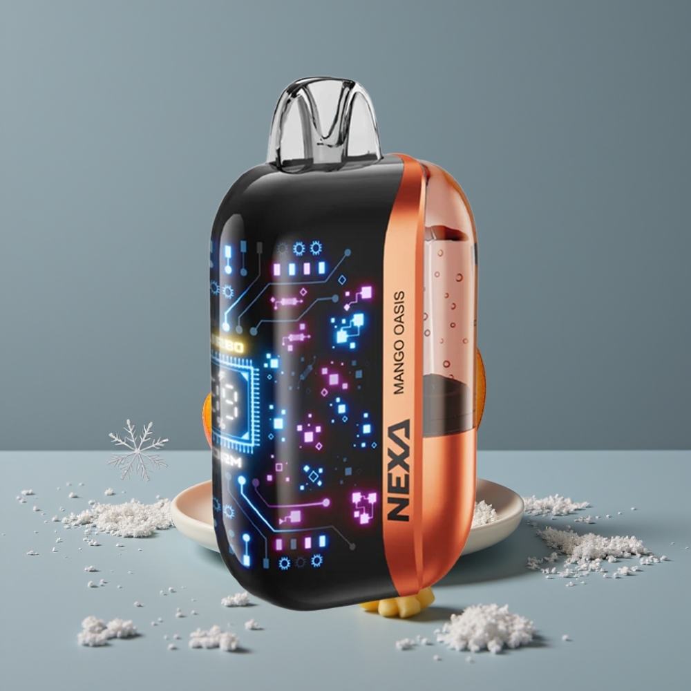 NEXA Ultra 50K Disposable Vape واحة المانجو شاشة منحنية ثلاثية الأبعاد 20مل