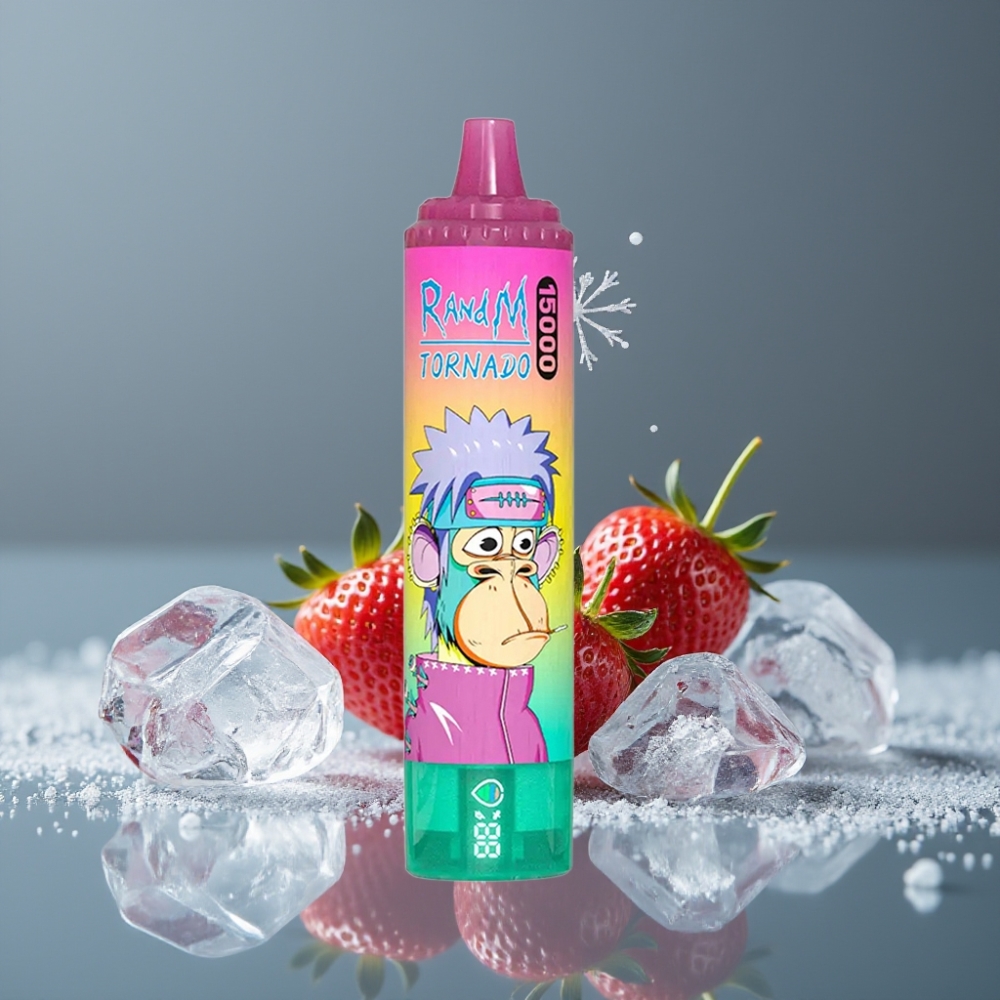 RandM Fumot Tornado 15000 Puff شاشة LCD فراولة آيس