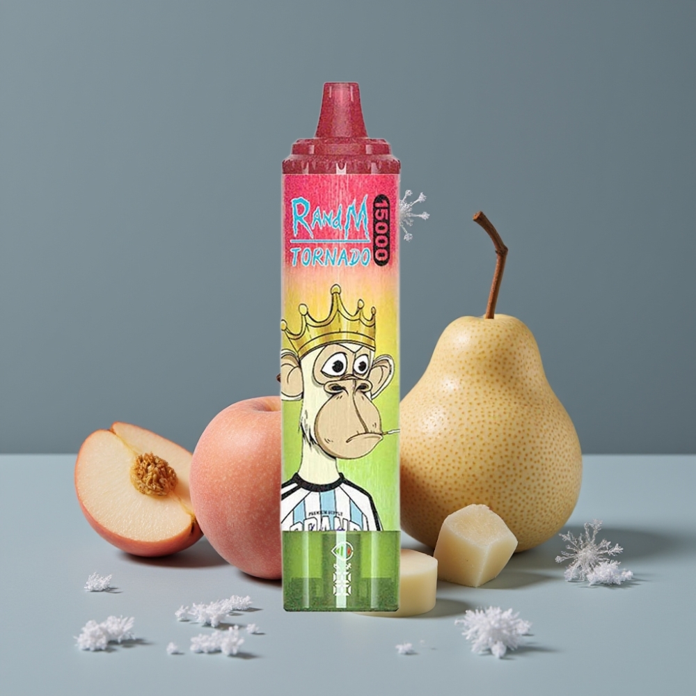 RandM Fumot Tornado 15000 Puff شاشة LCD تفاح خوخ إجاص