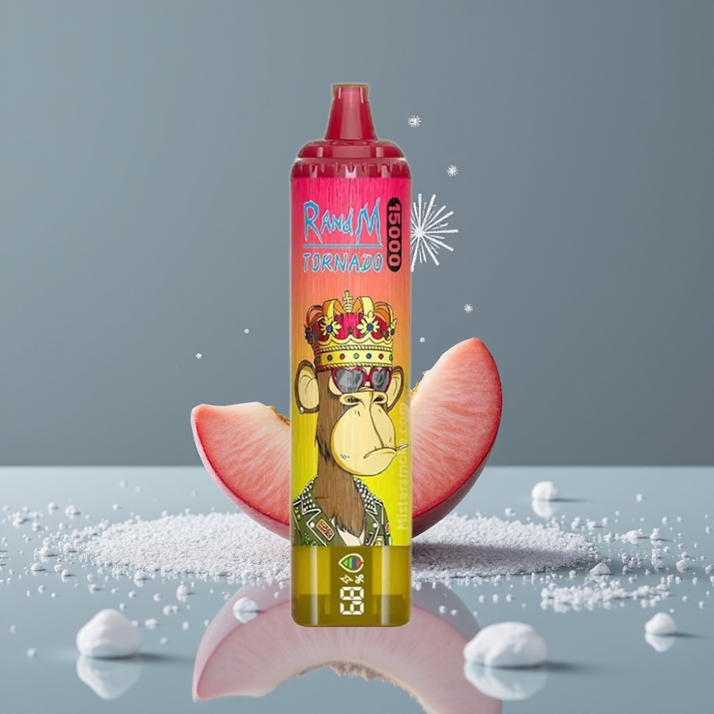 RandM Fumot Tornado 15000 Puff شاشة عرض LCD خوخ مثلج