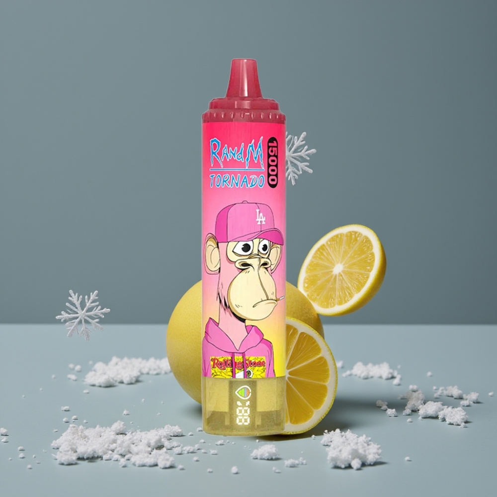 RandM Fumot Tornado 15000 Puff شاشة LCD نكهة ليمون