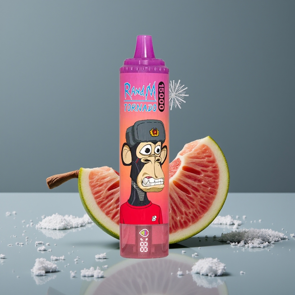 RandM Fumot Tornado 15000 Puff شاشة LCD ونكهة فاكهة التنين
