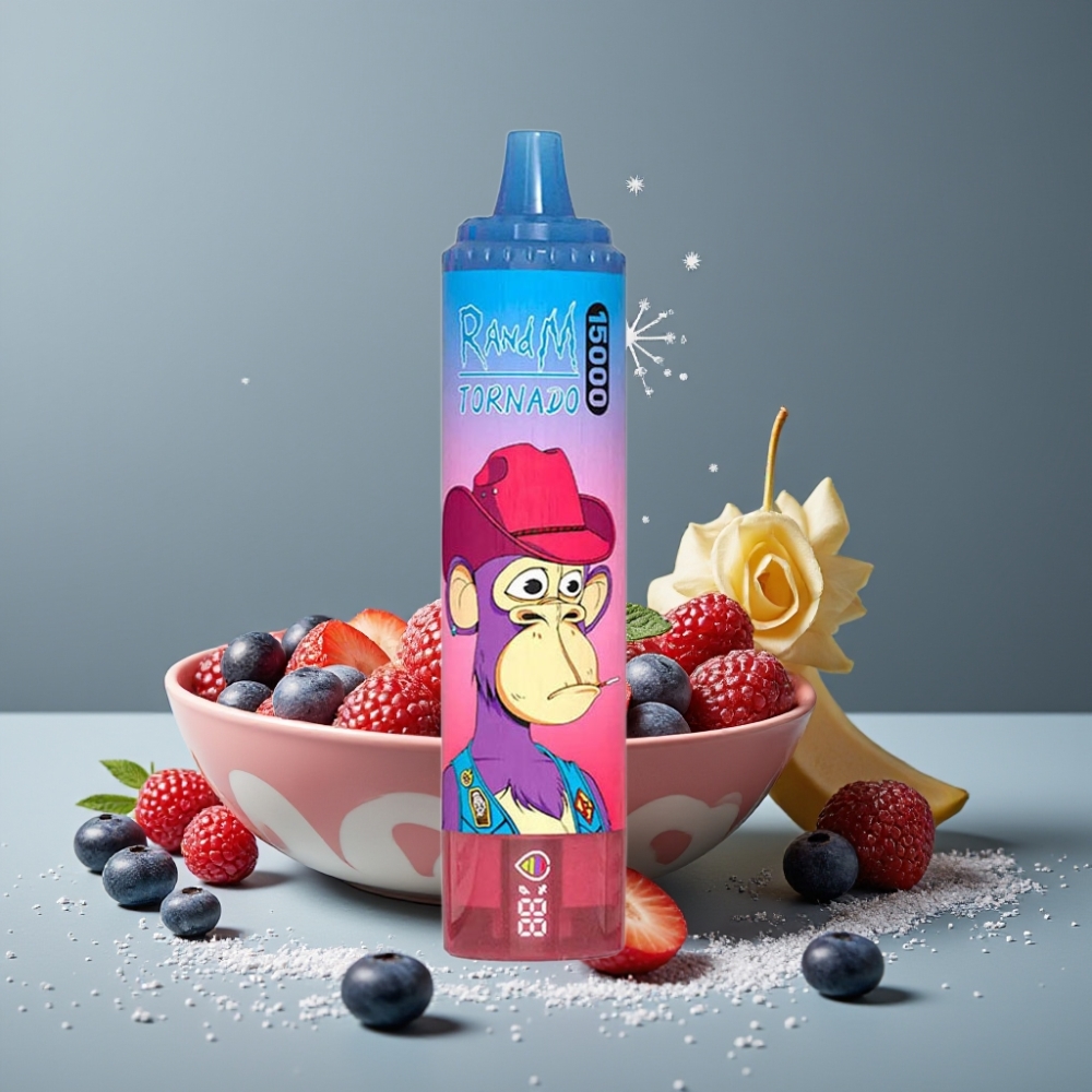 RandM Fumot Tornado 15000 Puffs شاشة LCD توت مشكل