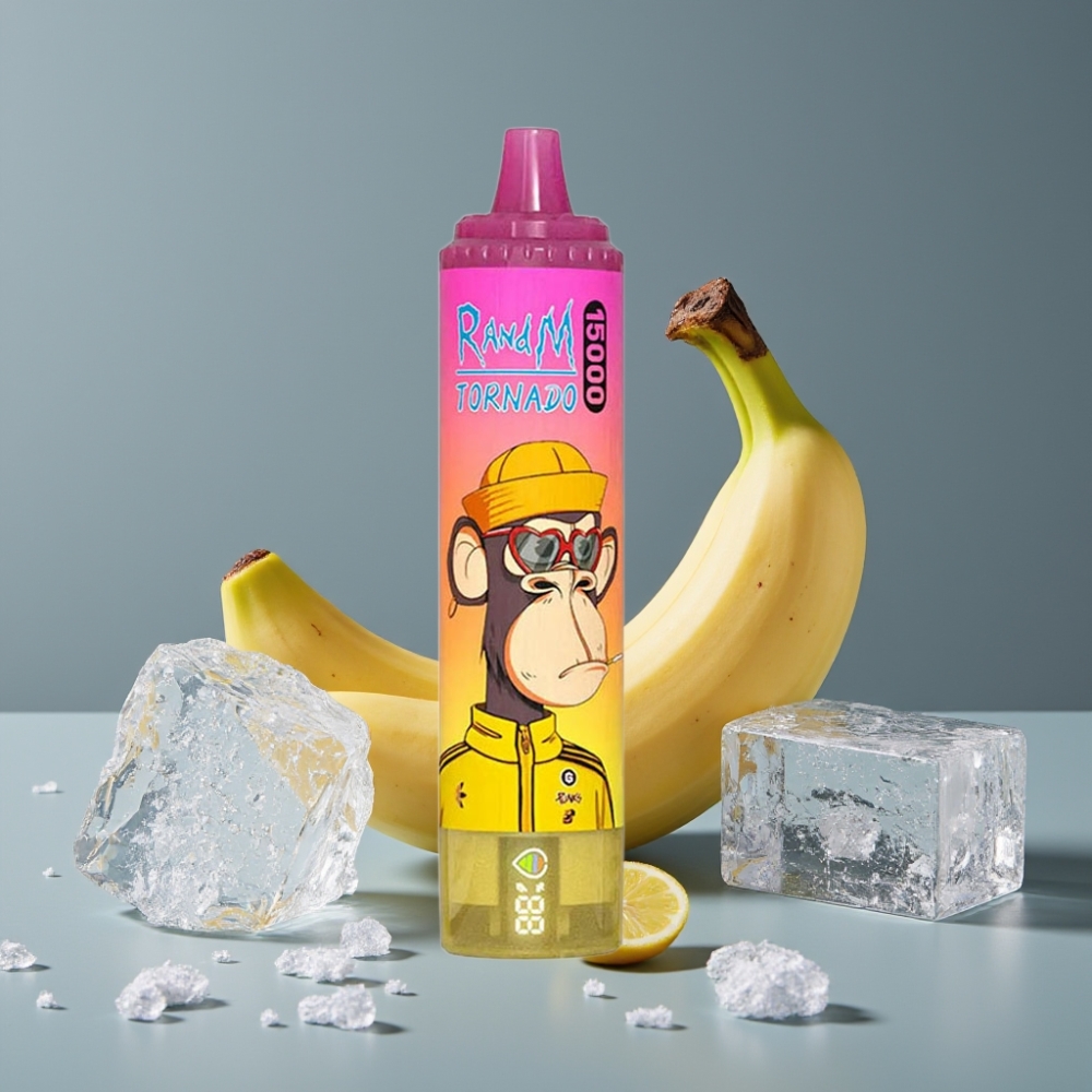 RandM Fumot Tornado 15000 Puffs شاشة LCD بنكهة آيس موز