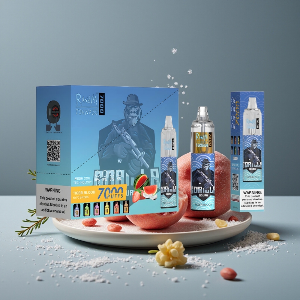 RandM Fumot Tornado 7000 دم النمر مع بطارية 850 MAH ومنفذ Type-C