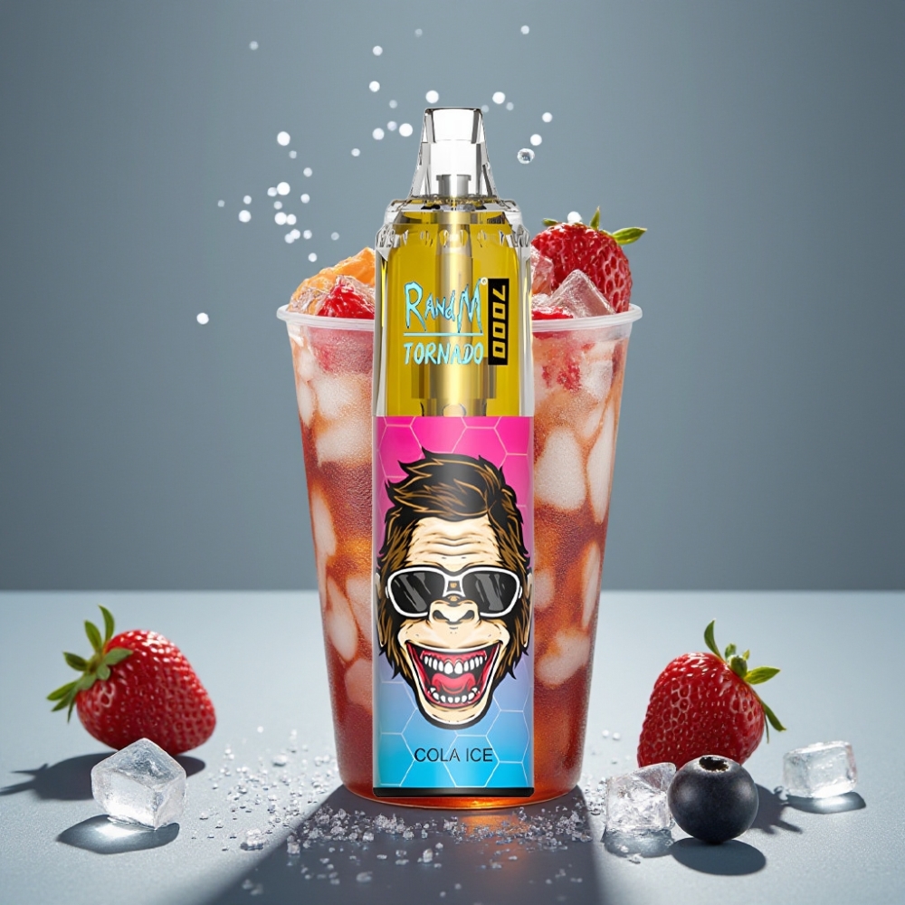 RandM Fumot Tornado 7000 نَفَثات بنكهة كولا آيس مع بطارية 850 ميلي أمبير وشاشة RGB