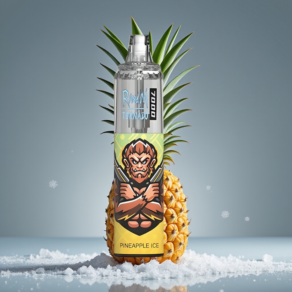 RandM Fumot Tornado 7000 نَفَثات بنكهة أناناس مثلج مع بطارية 850 ميلي أمبير ومنفذ Type-C