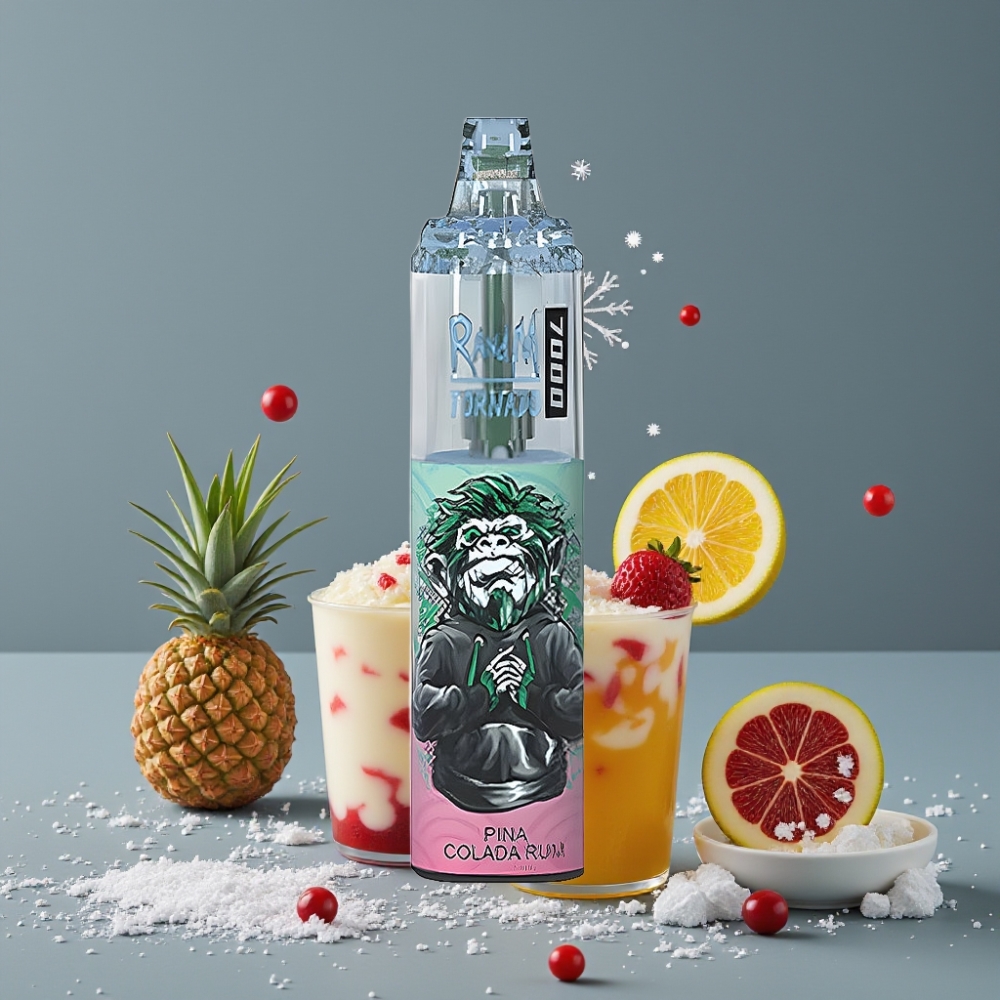 RandM Fumot Tornado 7000 نَفَثات بنكهة بينا كولادا وروم مع بطارية 850 ميلي أمبير ومنفذ Type-C