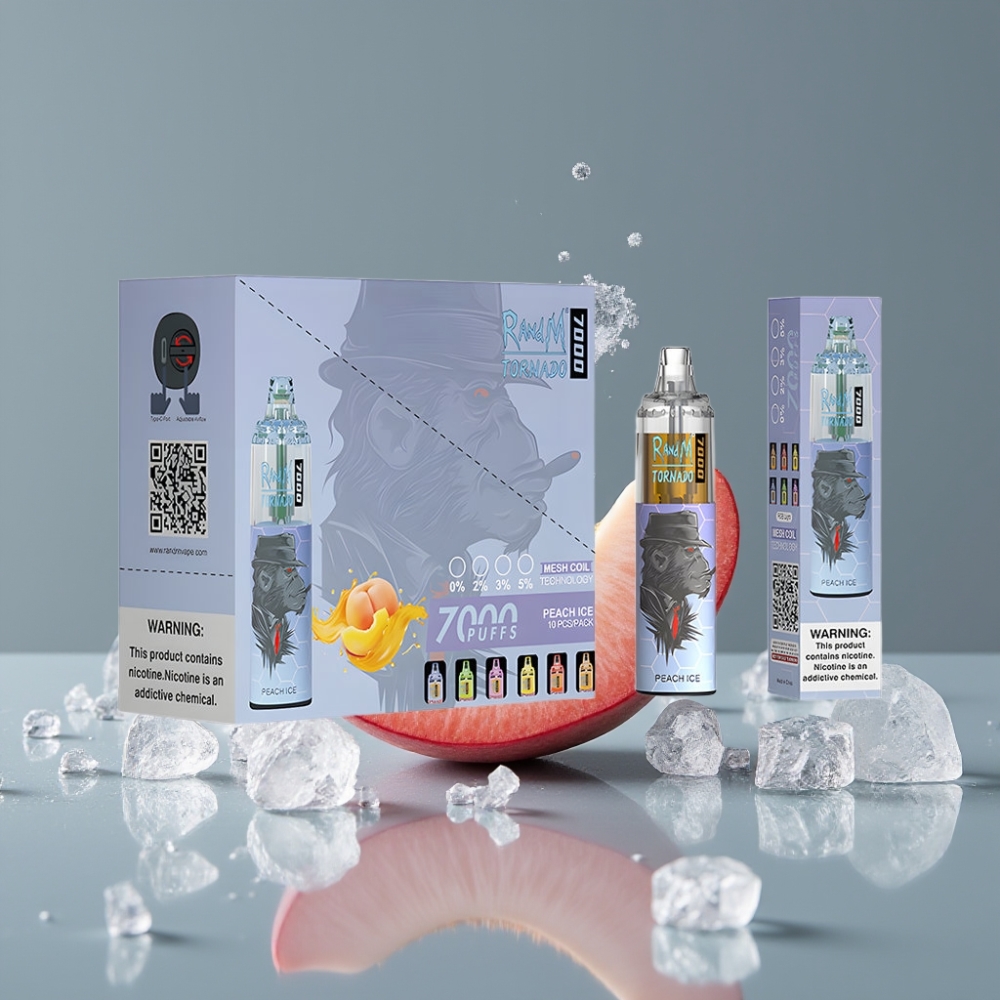 RandM Fumot Tornado 7000 Puffs 14 ML E-liquid Peach Ice