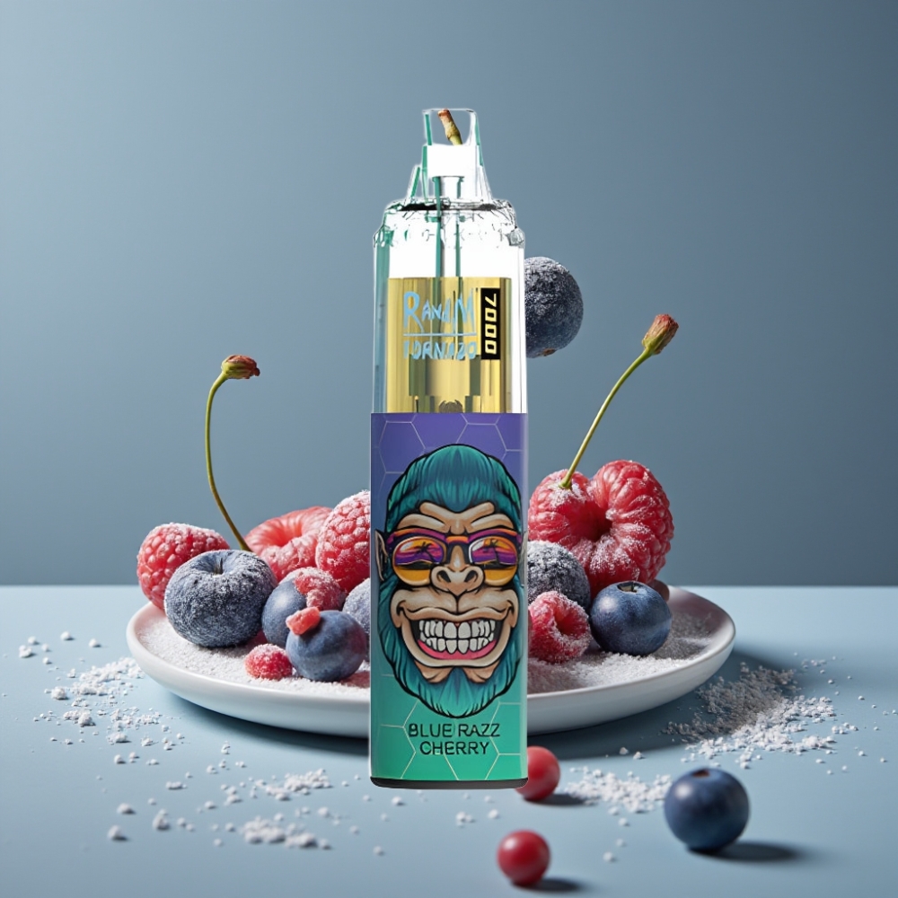 RandM Fumot Tornado 7000 بشري توت أزرق وكريزي مع ضوء RGB ومنفذ Type-C