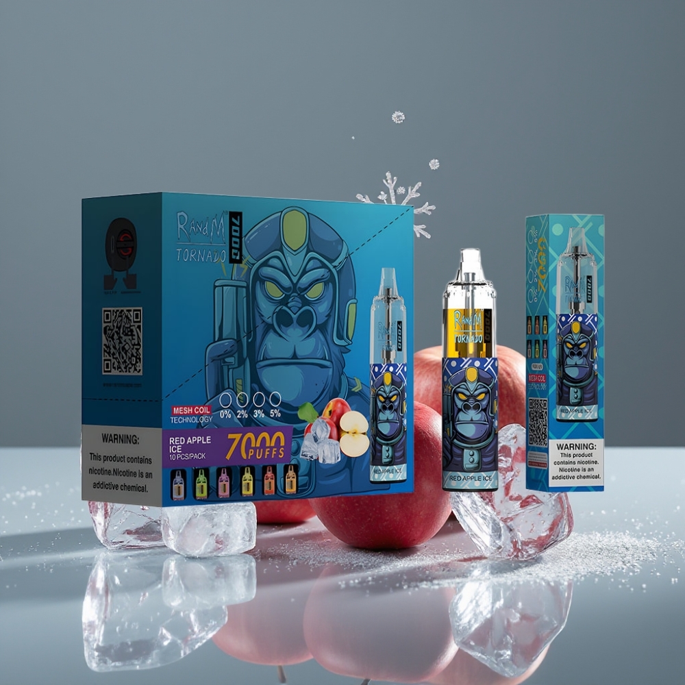 RandM Fumot Tornado 7000 تفاحة حمراء مثلجة Type-C RGB ضبط هواء