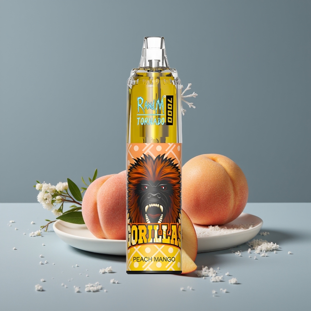 RandM Fumot Tornado 7000 بخاخ مانجو الخوخ Type-C RGB