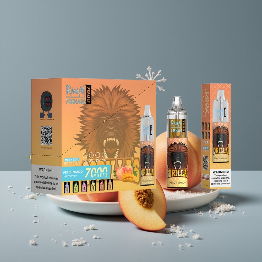 RandM Fumot Tornado 7000 بخاخ مانجو الخوخ Type-C RGB