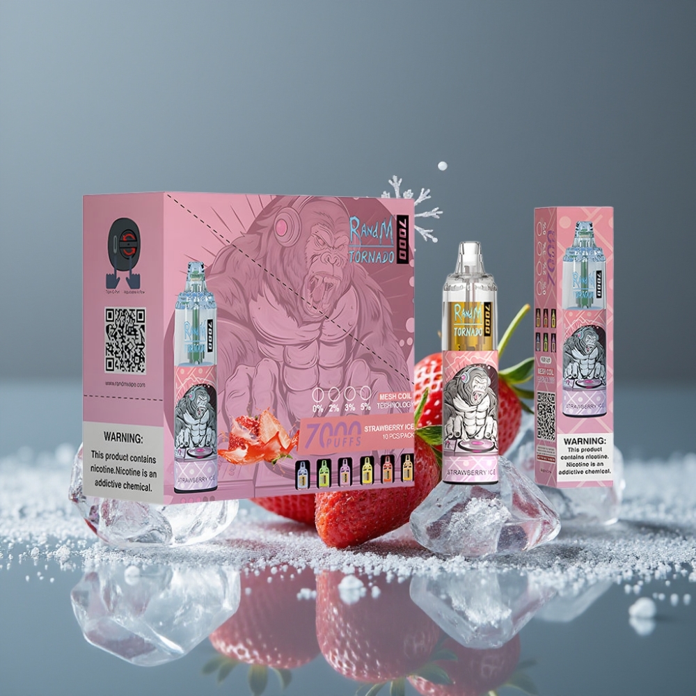 RandM Fumot Tornado 7000 فراولة مثلجة Type-C شبكة RGB