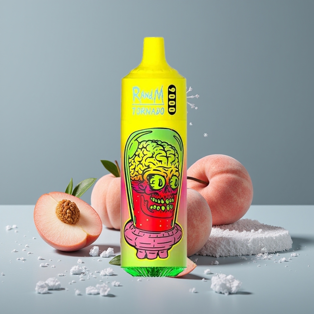 RandM Fumot Tornado 9000 Puffs 18 mL شب RGB خوخ صيفي مثلج