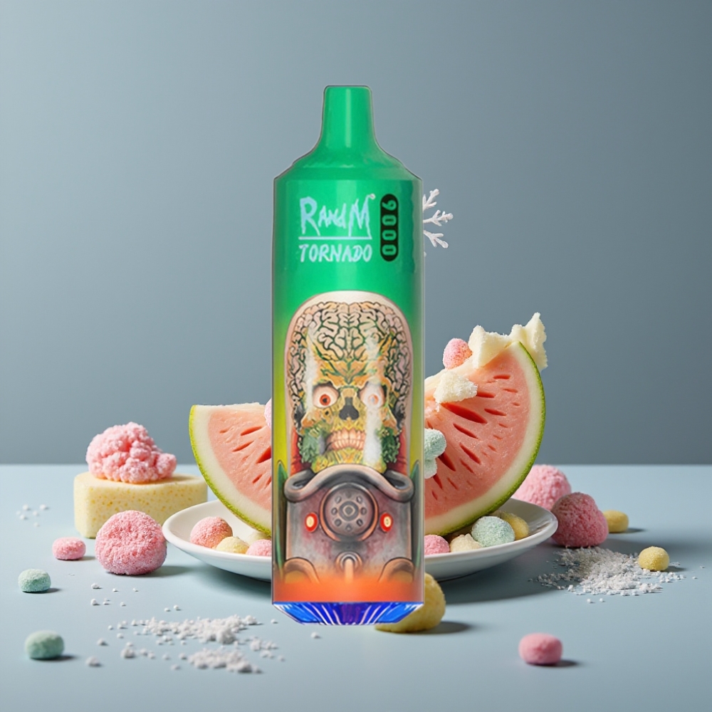 RandM Fumot Tornado 9000 Puffs شاشة RGB سكر قوس قزح