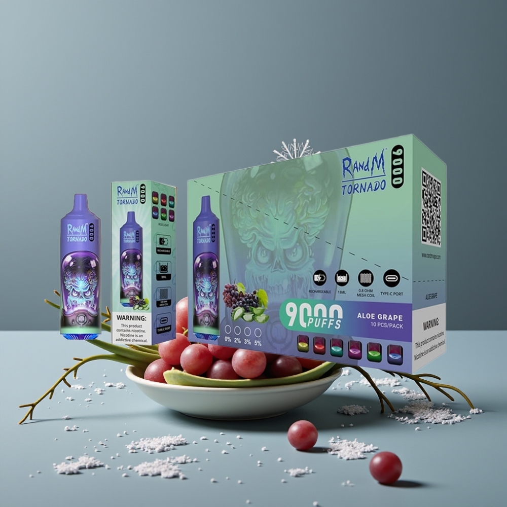 RandM Tornado 9000 Puffs Mesh Coil Aloe Grape