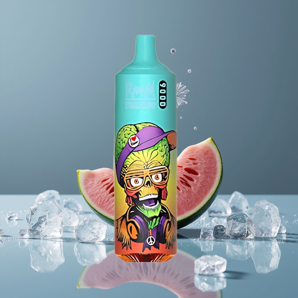 RandM Tornado 9000 Puffs بشاشة RGB ونكهة بلويسشيس آيس