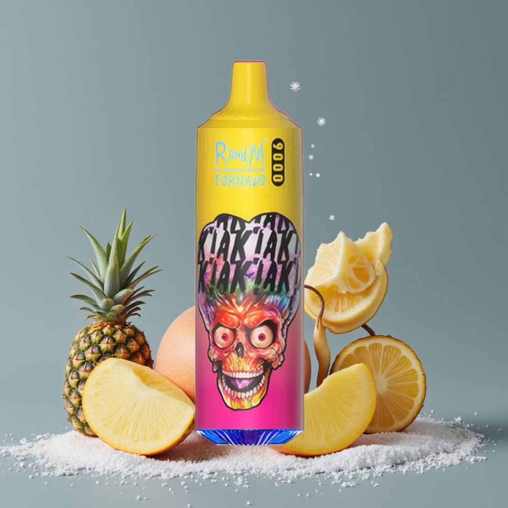 RandM Tornado 9000 Puffs شاشة RGB خوخ مانجو أناناس