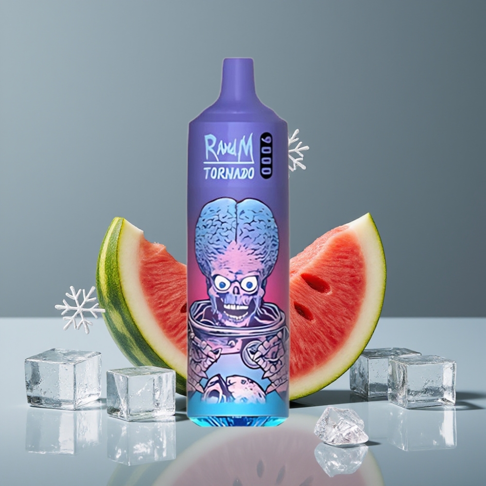 RandM Tornado 9000 Puffs بشاشة RGB بطارية 850 ملي أمبير بنكهة البطيخ البرازيلي الجليدي