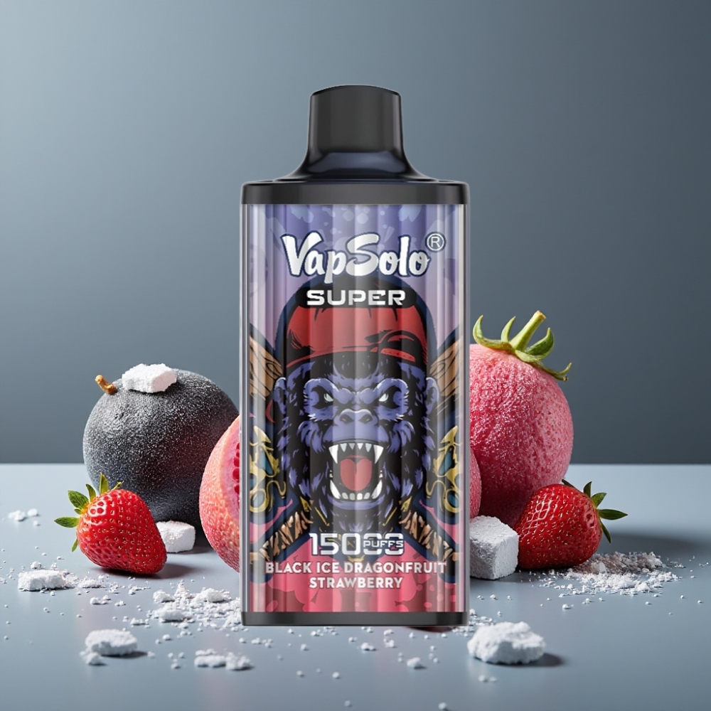 Vapsolo Super 15000 Puffs Black Ice Dragonfruit Strawberry 40ml Type-C
