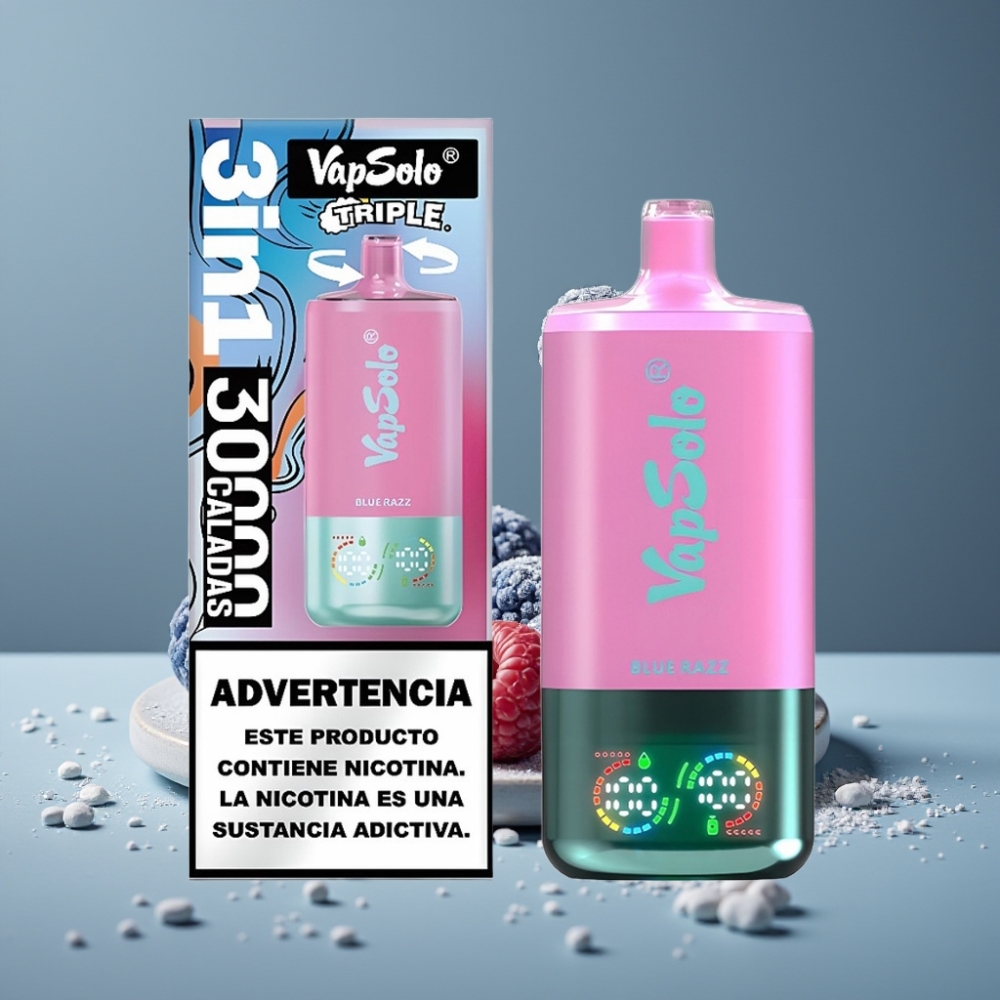 VapSolo Triple 30000 Puffs 40ml بلو راز Type-C