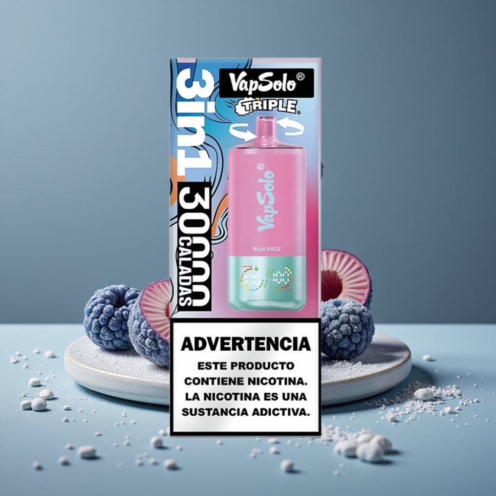 VapSolo Triple 30000 Puffs 40ml بلو راز Type-C