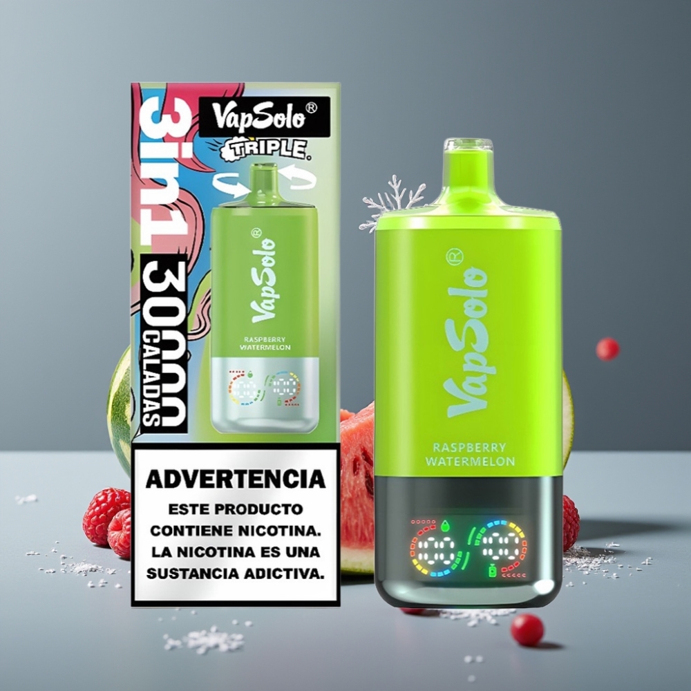 VapSolo Triple 30000 Puffs توت بري بطيخ Type-C