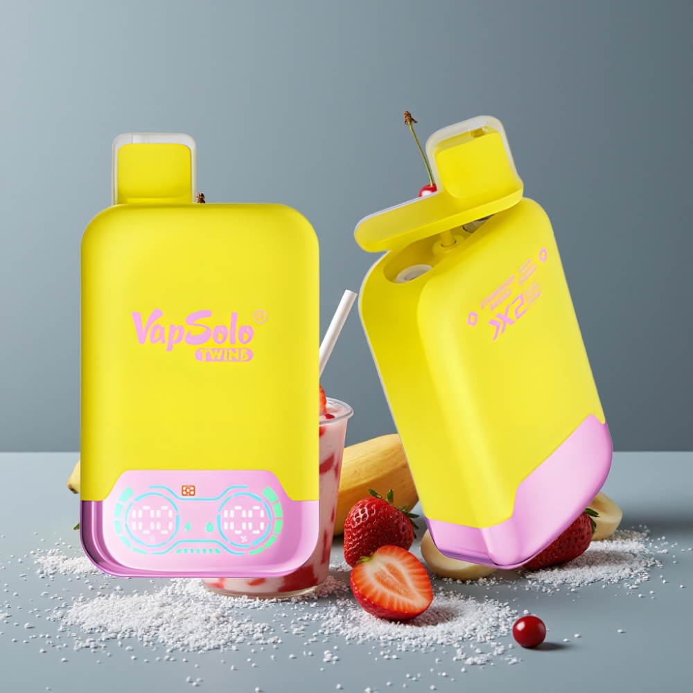 Vapsolo Twins 20000 Puffs 40 مل فراولة موز & كرز فوار