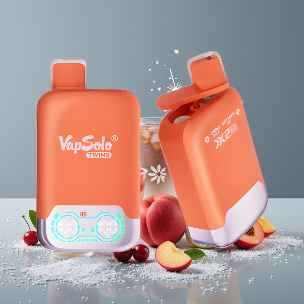 Vapsolo Twins 20000 Puffs 40 مل زيت كرز كولا & خوخ مثلج