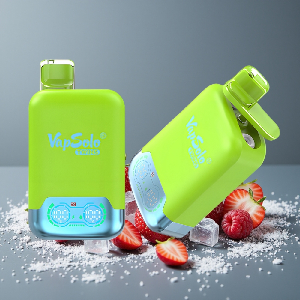 Vapsolo Twins 20000 Puffs 40ml فراولة كيوي & فراولة توت العليق كرز آيس