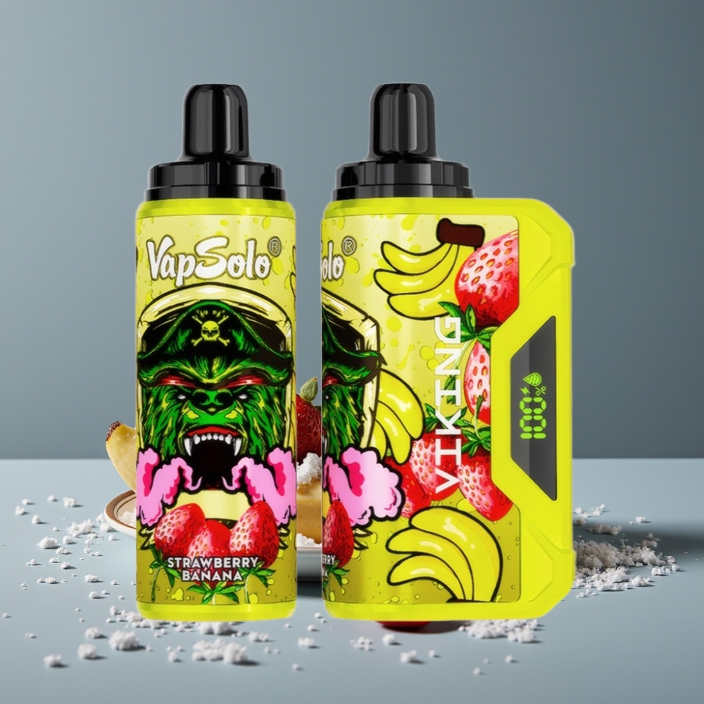 VapSolo VIKING 12000 Puff فراولة موزة شاشة عرض USB Type-C