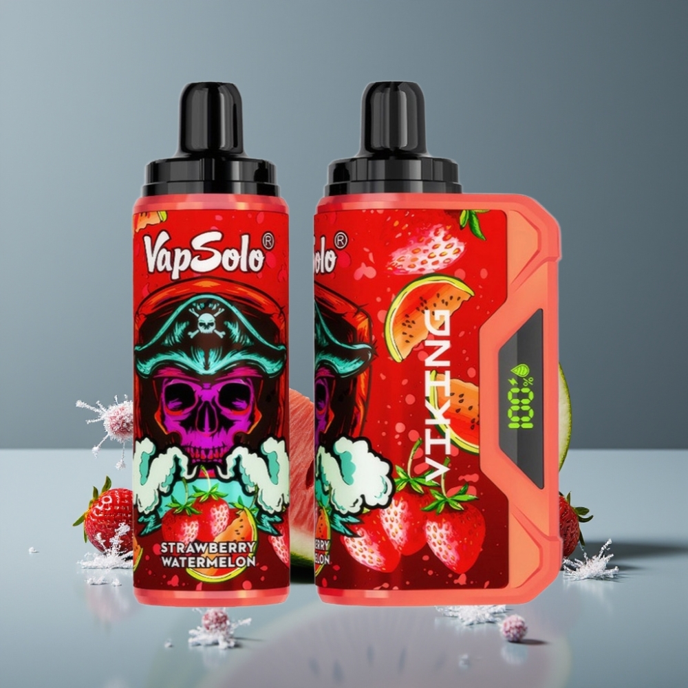 VapSolo VIKING 12000 Puffs فراولة بطيخ شاشة عرض
