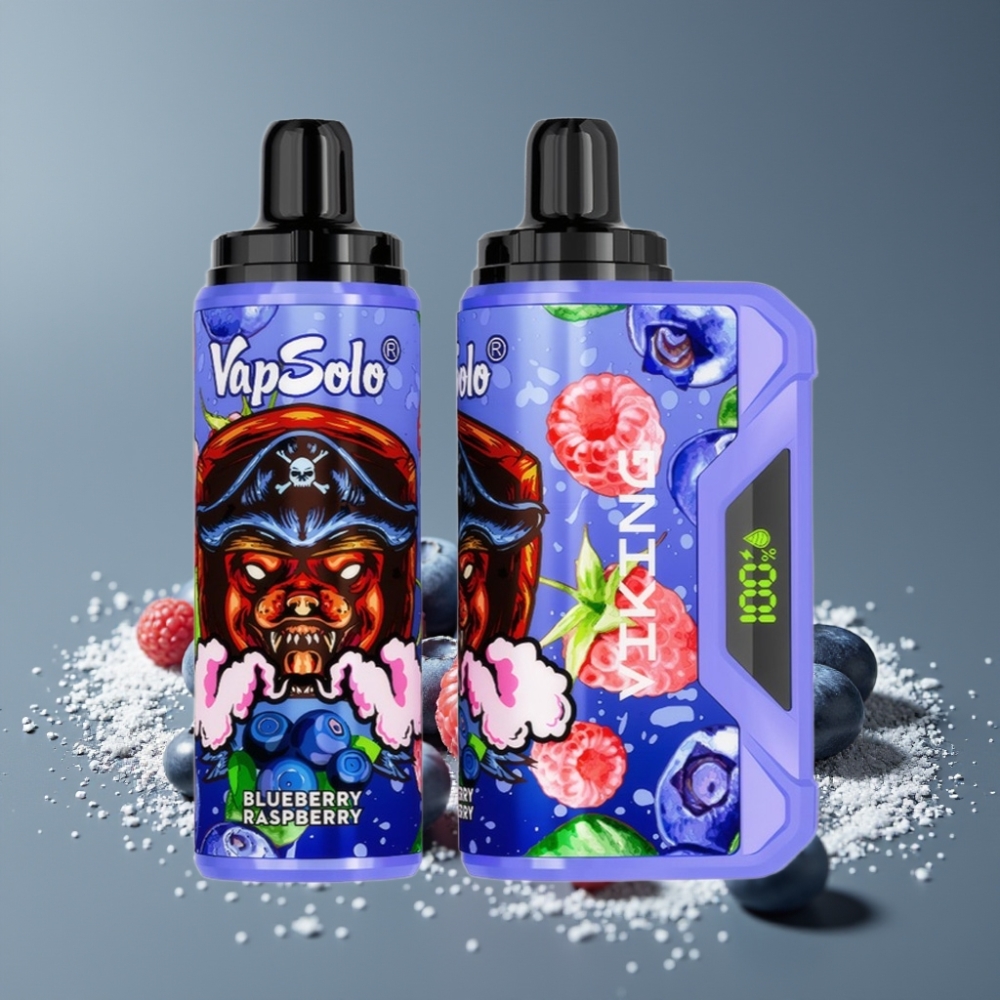 VapSolo VIKING 12000 Puffs بنكهة التوت الأزرق والتوت الأحمر شاشة عرض LED