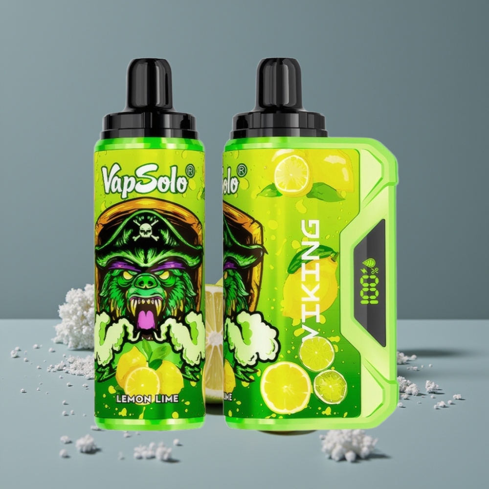 VapSolo VIKING 12000 Puffs شريط الليمون واللون الأخضر Type-C