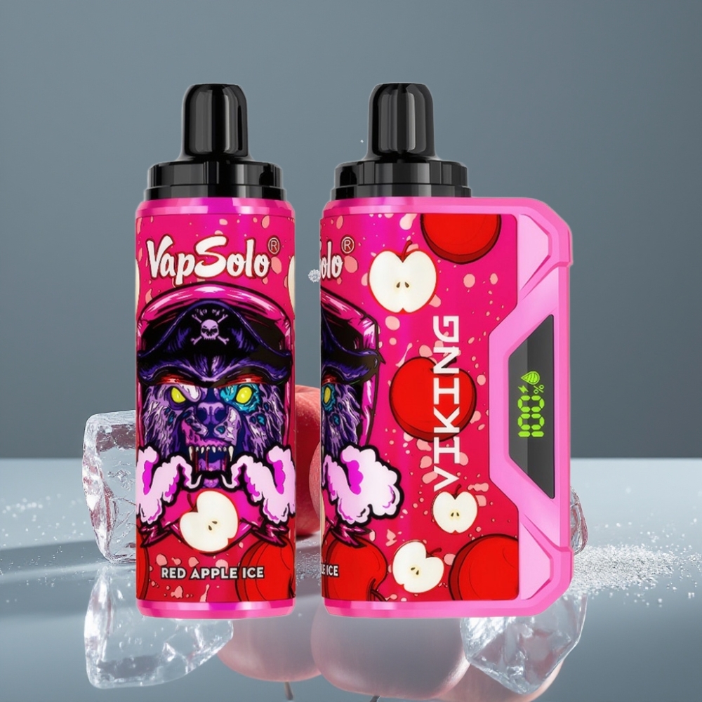 VapSolo VIKING 12000 Puffs تفاحة حمراء مثلجة شاشة عرض Type-C
