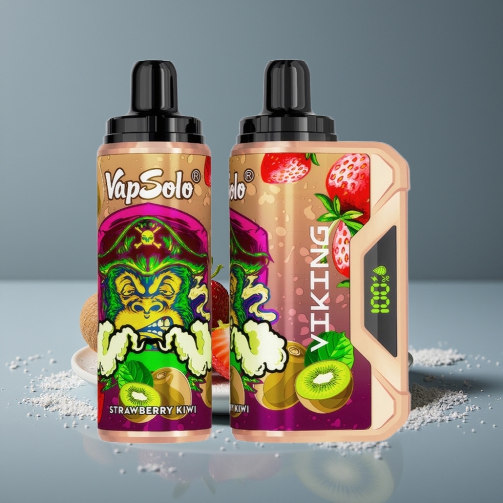 VapSolo VIKING 12000 Puffs فراولة كيوي Type-C شاشة LED